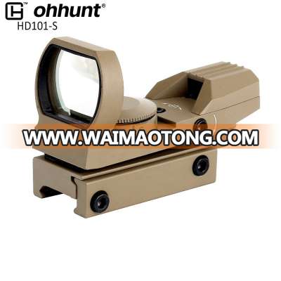 Ohhunt 1x22 Tan color Red dot Sight Parallax Free imitate Holographic 4 Reticle Reflective Red Green Dot Reflex Sight