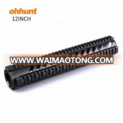 Ohhunt Optics T-Series 12 Inch Free Floating Picatinny Quad Rail Handguards For Carbine .223 5.56 AR15 M16